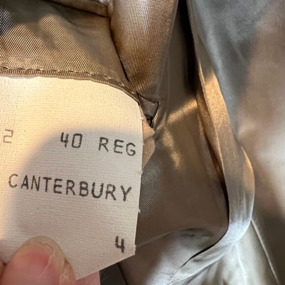 Hickey Freeman Silk and Wool Blazer Men's 40R Tan and Black Houndstooth - Picture 7 of 9